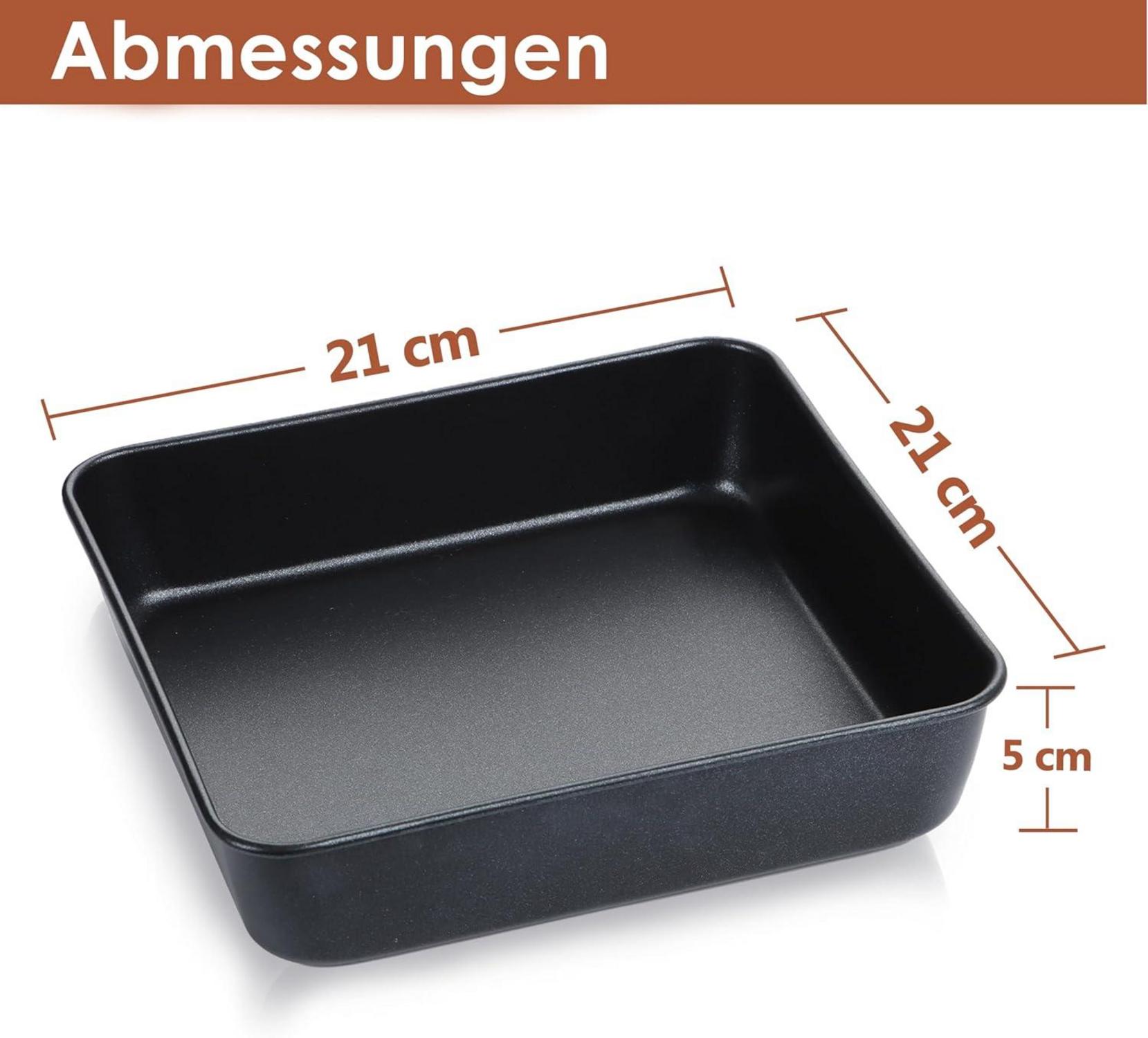 Herogo Quadratische Edelstahl Auflaufform 2er-Set 21x21x5 cm