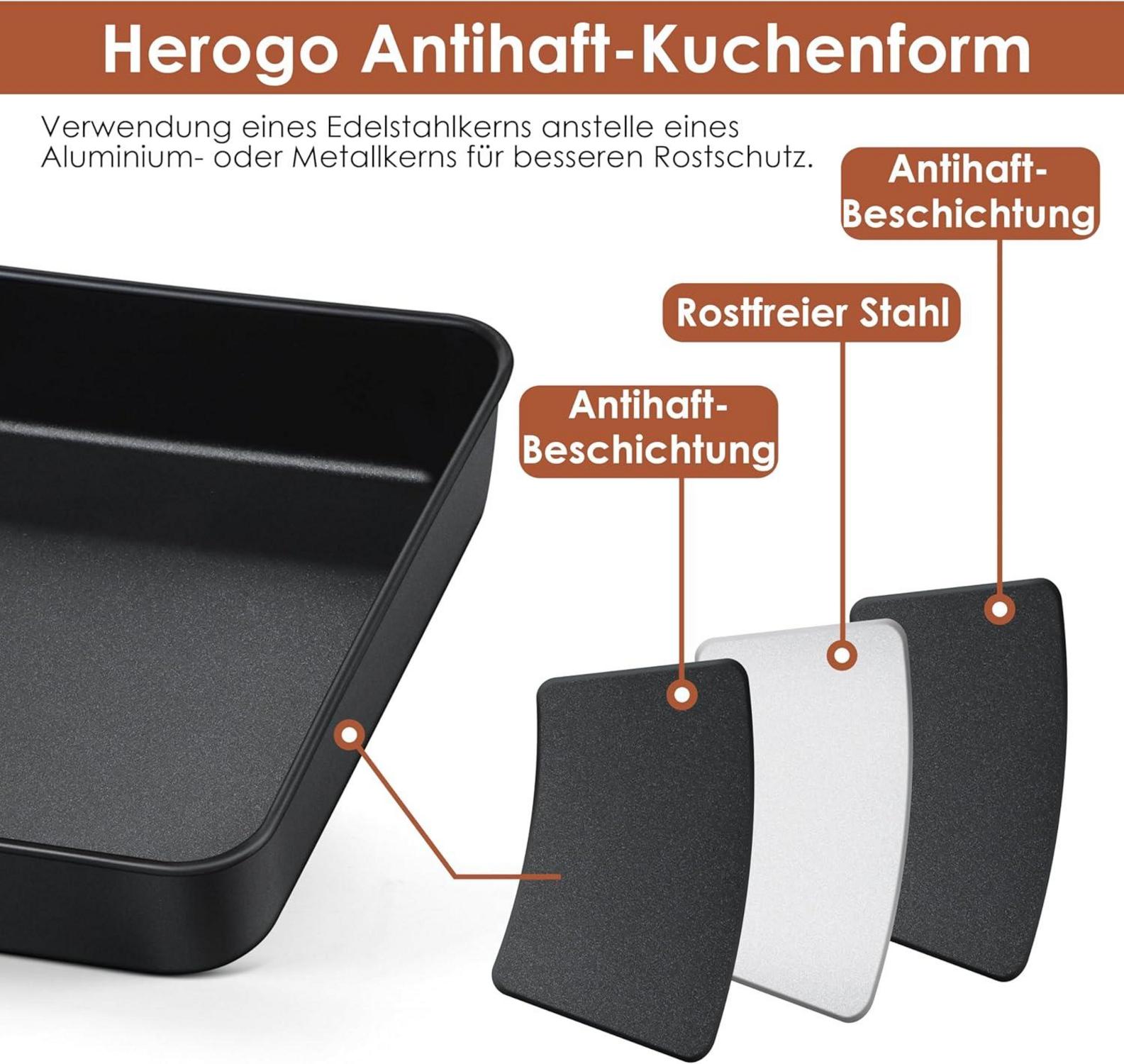 Quadratische Auflaufform 2er-Set Edelstahl Backform 21x21x5cm
