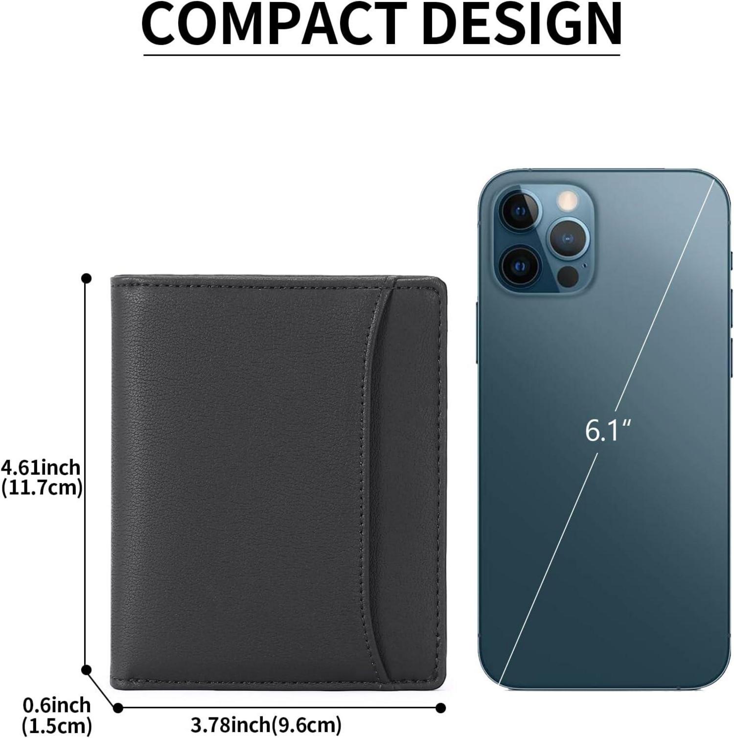 Geldbörse Herren RFID Slim Wallet Münzfach Portemonnaie Schwarz