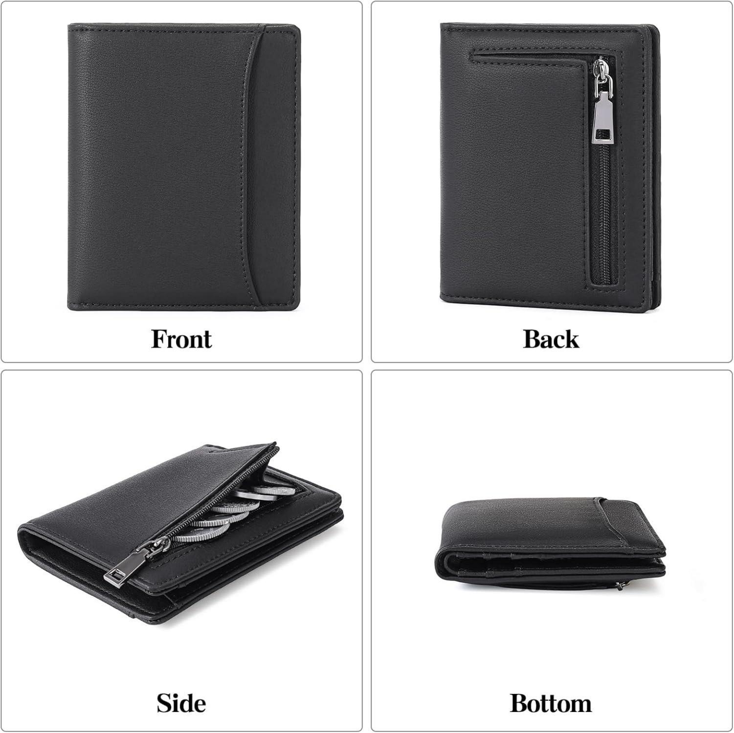 Herren Geldbörse RFID Slim Wallet mit Münzfach und Kreditkartenfächer