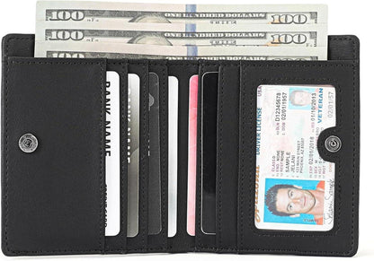 Herren Geldbörse RFID Slim Wallet Münzfach Portemonnaie Schwarz