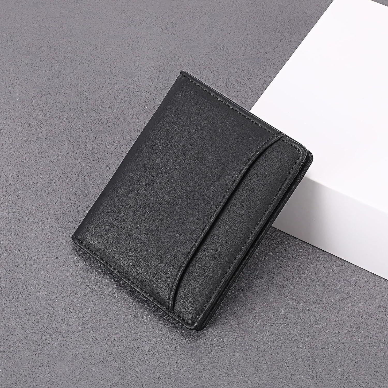 Slim Wallet Herren RFID Schutz Geldbörse Münzfach Portemonnaie 7 Kartenfächer 1 Reißverschluss 02-schwarz