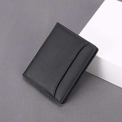 Slim Wallet Herren RFID Schutz Geldbörse Münzfach Portemonnaie 7 Kartenfächer 1 Reißverschluss 02-schwarz