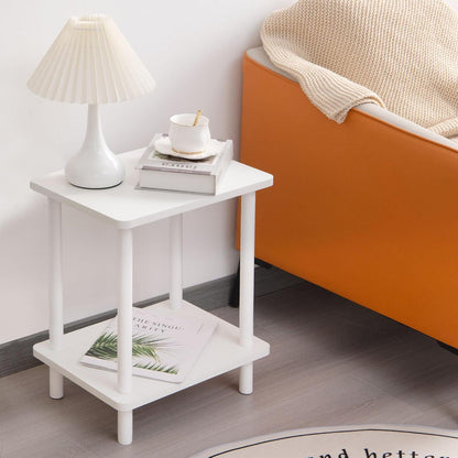 YheenLf Beistelltisch Holz 2 Ebenen 40x30x47.5cm Couchtisch