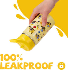 Trinkflasche Kinder Edelstahl 500ml mit Strohhalm Auslaufsicher