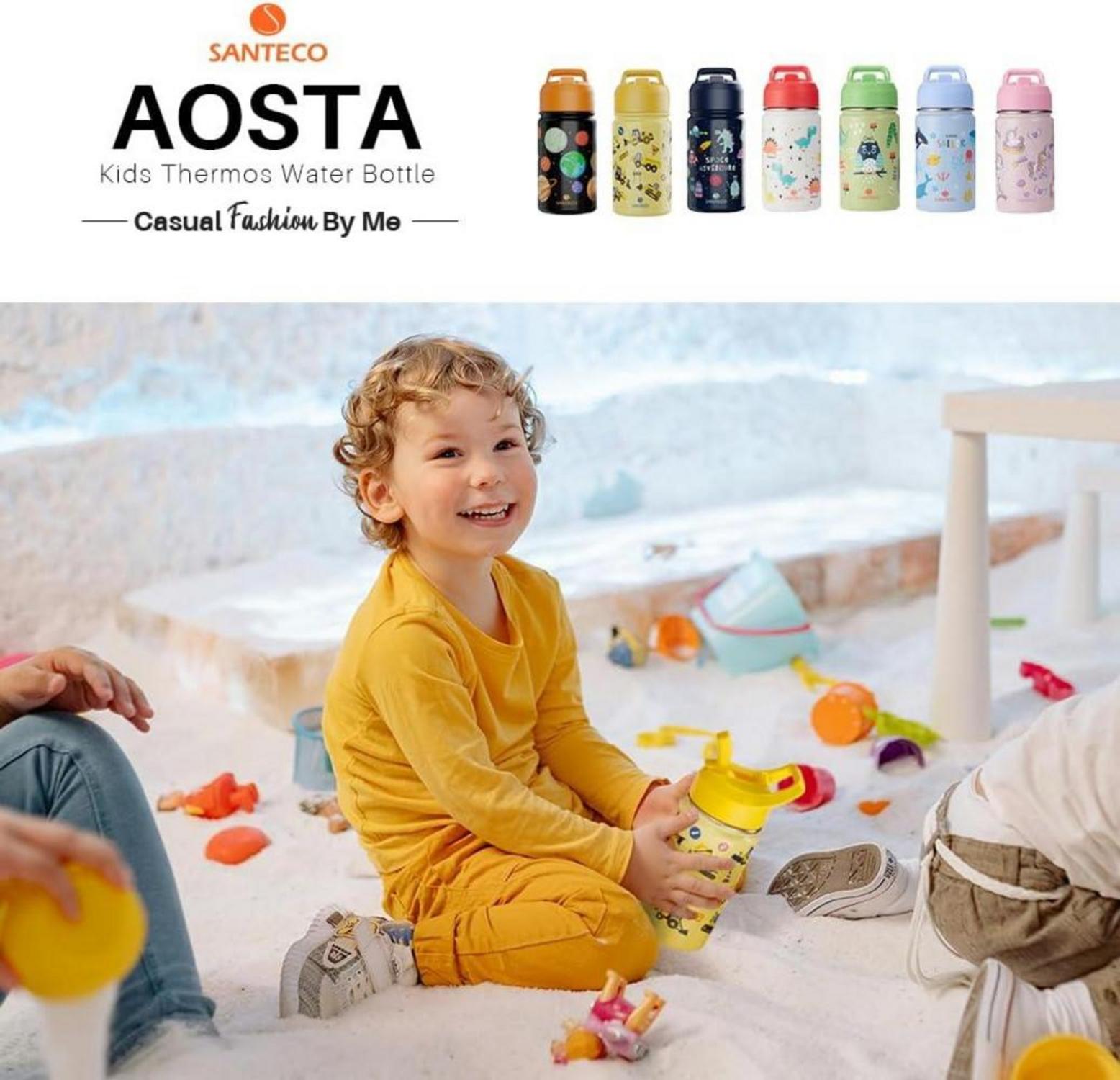 Kinder Trinkflasche Edelstahl 500ml Strohhalm Auslaufsicher BPA-frei heiß-kalt