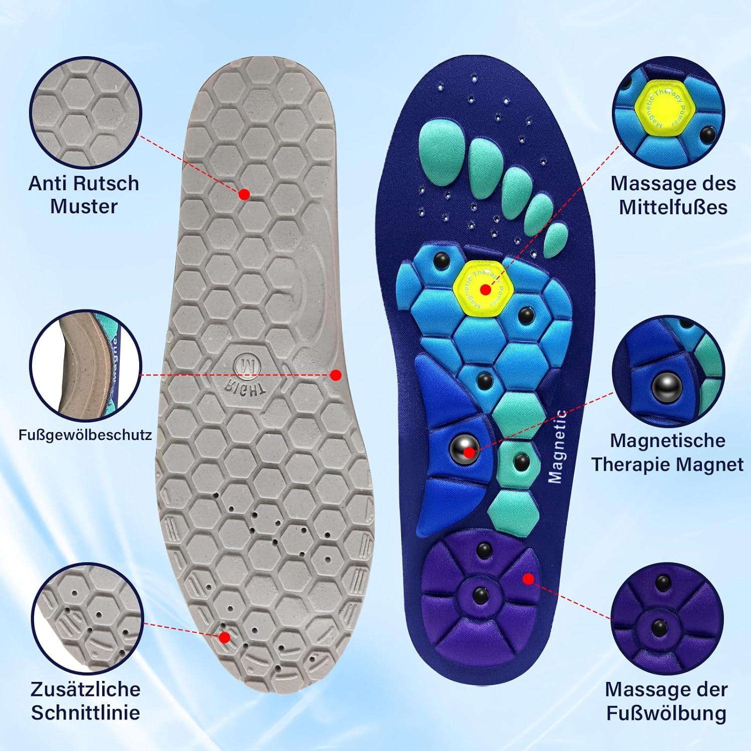 Magnetische Einlegesohlen Massage Akupunktur Orthopädische