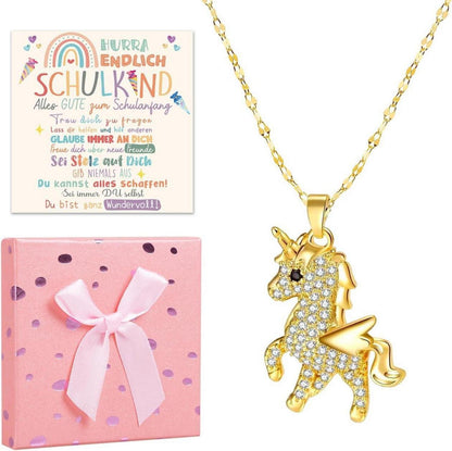 Einhorn Halskette Einschulung Mädchen Schultüte Füllung Geschenkbox