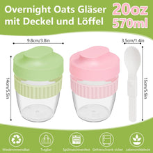 Müslibecher to Go 570ml 2er Set mit Löffel Kinder