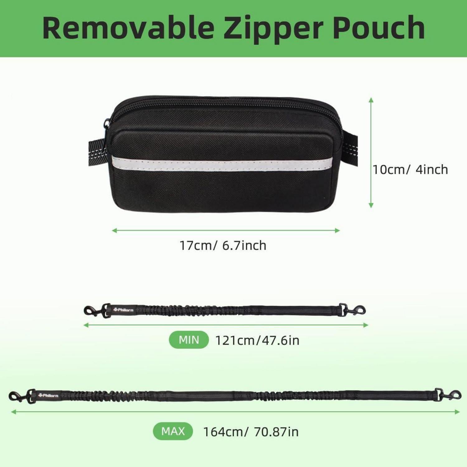 Philorn Joggingleine Hunde Freihändig Laufleine Hüftgurt