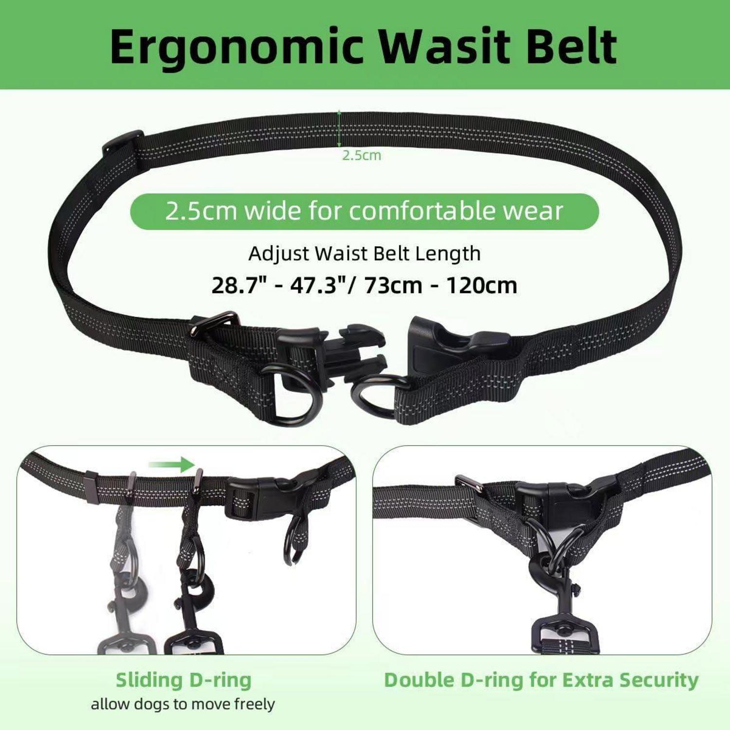 Philorn Freihändige Joggingleine mit Dual Griffe