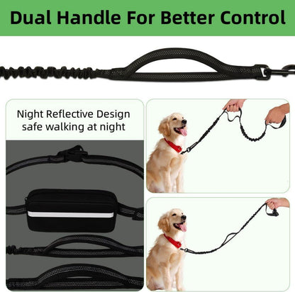 Philorn Freihändige Joggingleine für große Hunde bis 50kg, reflektierende Nähte, 121-164cm