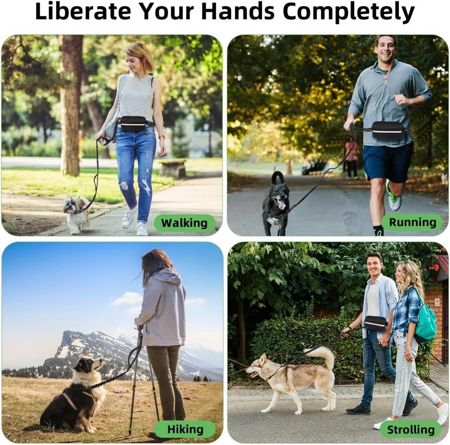 Joggingleine für Hunde Freihändig Laufleine Reflektierend 164cm