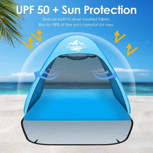 Pop Up Strandmuschel 50+ UV-Schutz, Automatisches Strandzelt