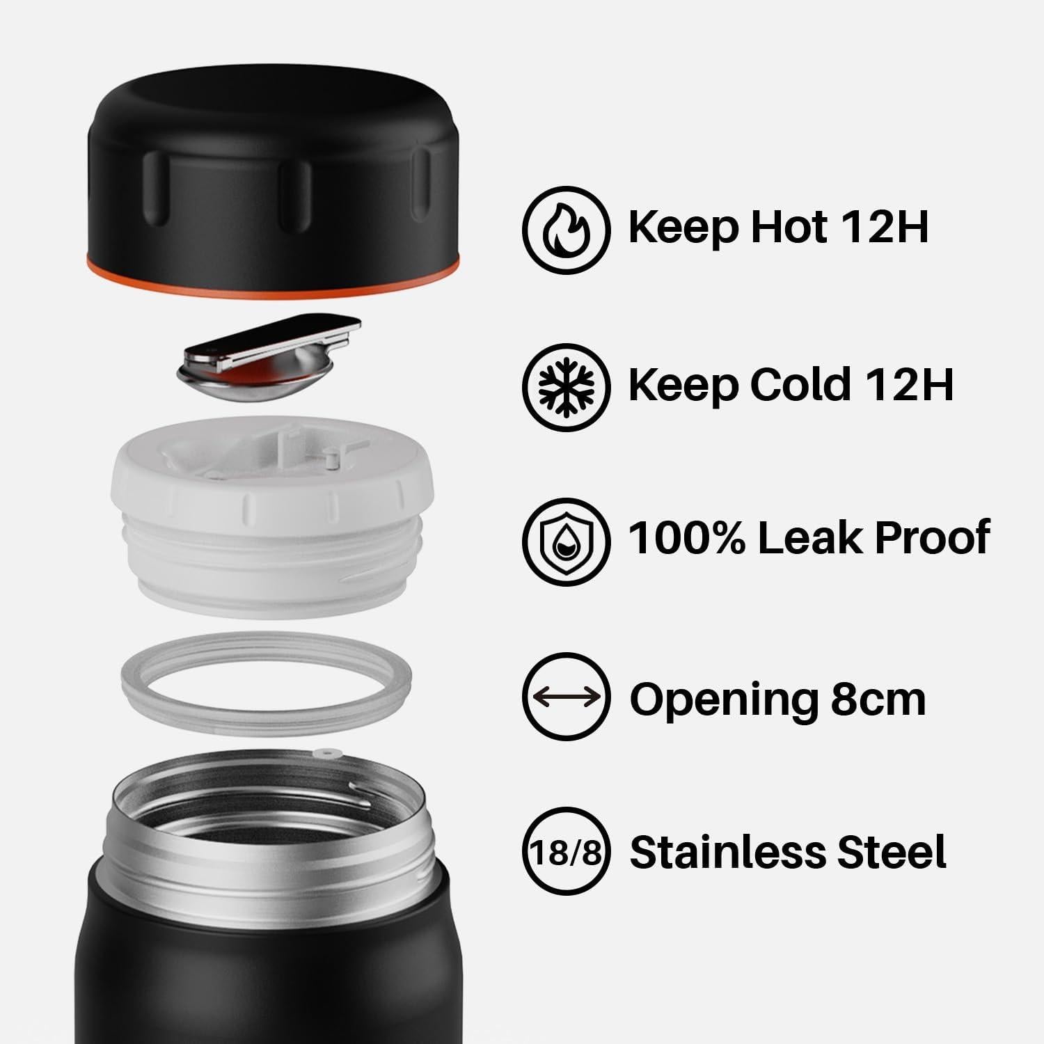 Thermobehälter 500 ml Edelstahl Warmhaltebehälter