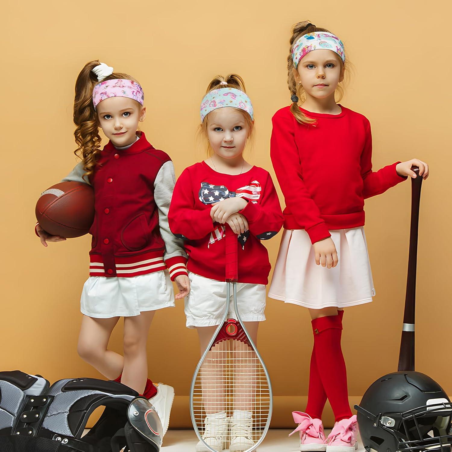 3er Set Mädchen Stirnband Einhorn Haarband Kopfband für Kinder