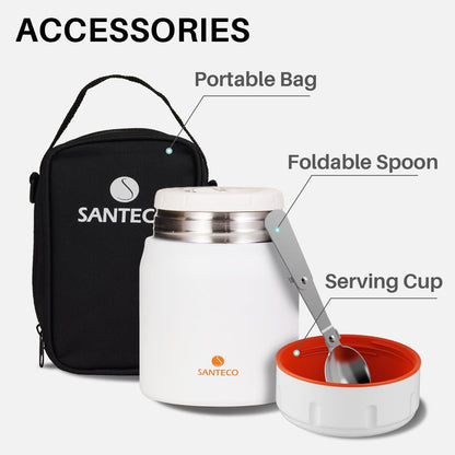 Thermobehälter Essen 500 ml Edelstahl Warmhaltebehälter mit Löffel und