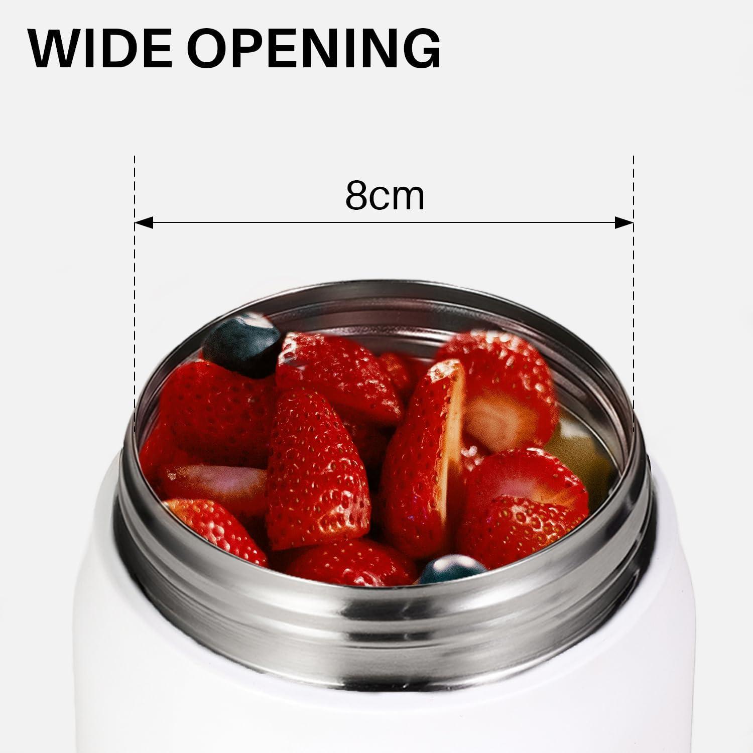 Thermobehälter 500ml Edelstahl Warmhaltebehälter Löffel Tasche 12h Heiß Kalt