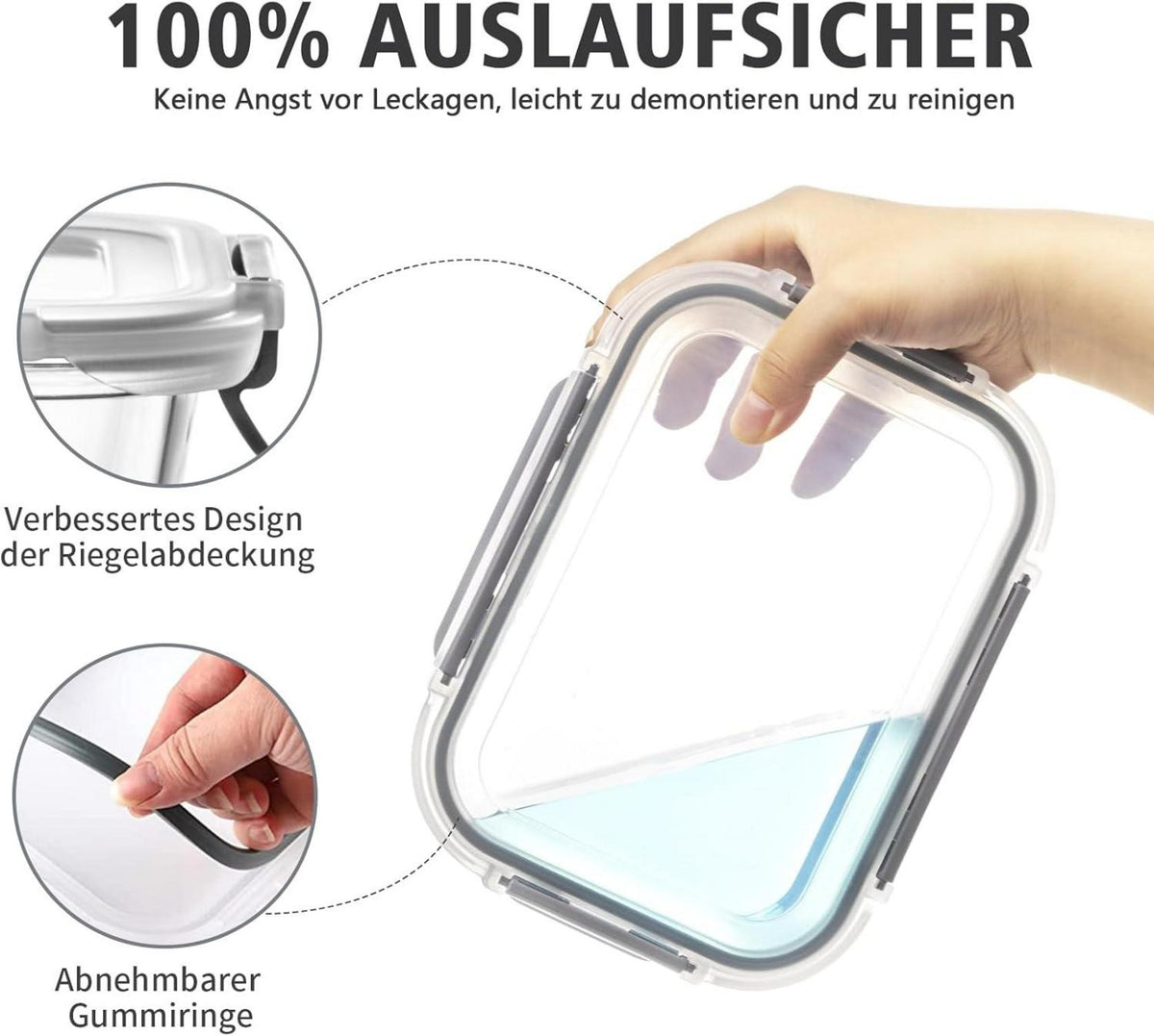 GENICOOK Glas Frischhaltedosen Set 24-teilig mit Deckel für