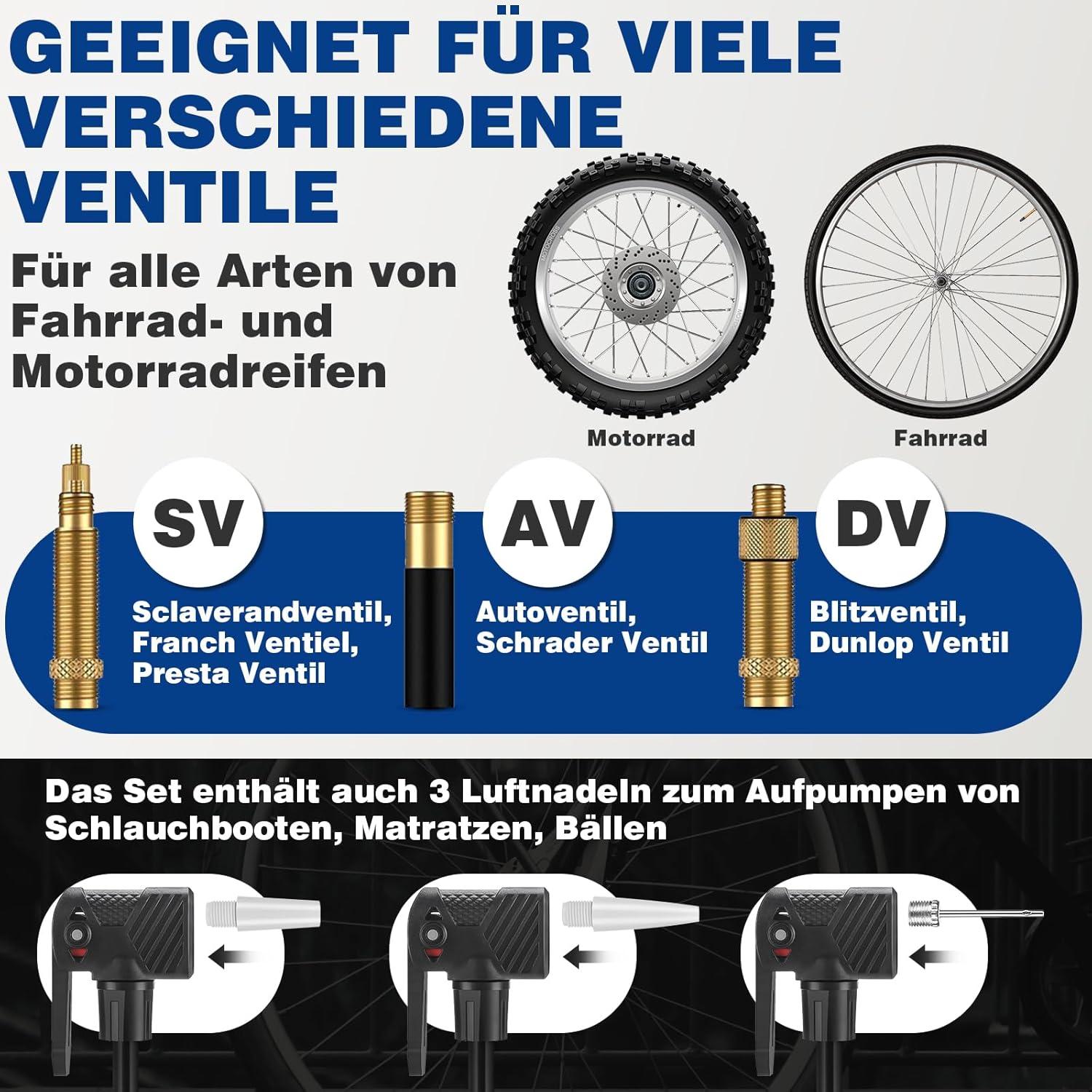 Fahrrad Luftpumpe 160psi Druck Bicycle Pump Rennrad Mountainbike E-Bike
