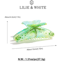 Elegante Grün Seestern Haarspange mit Strass - Rutschfest