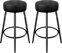Barhocker Set 2er Schwarz Kunstleder Kücheninsel 67cm Moderne Höcker