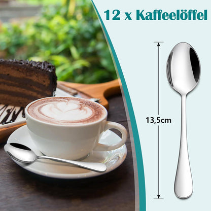 Homikit Kaffeelöffel Edelstahl Set 12-teilig 13,5cm