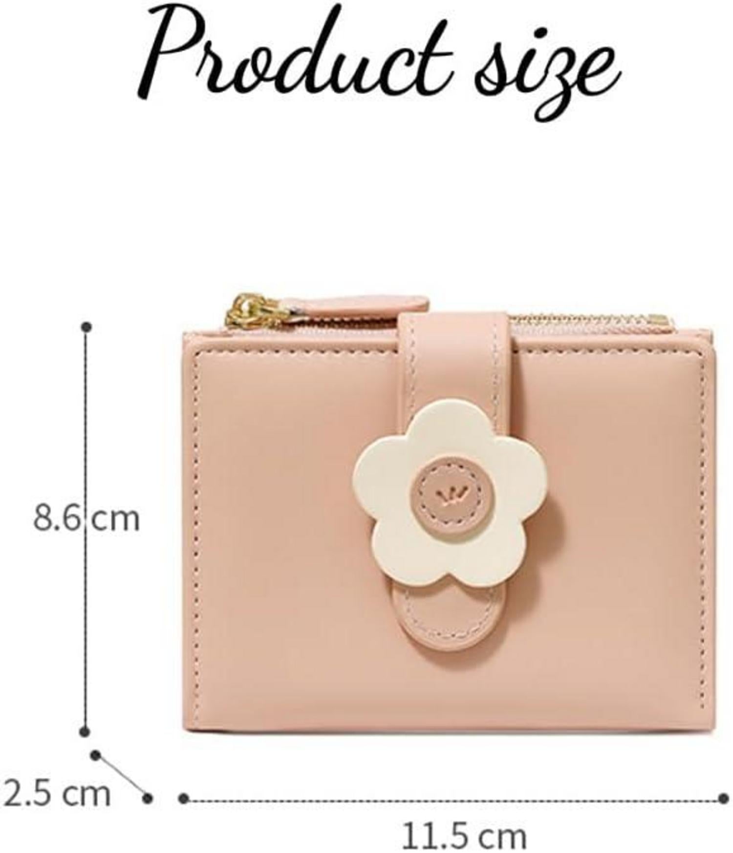 SUNAVY Kleines Damen Portemonnaie PU Leder Schwarz