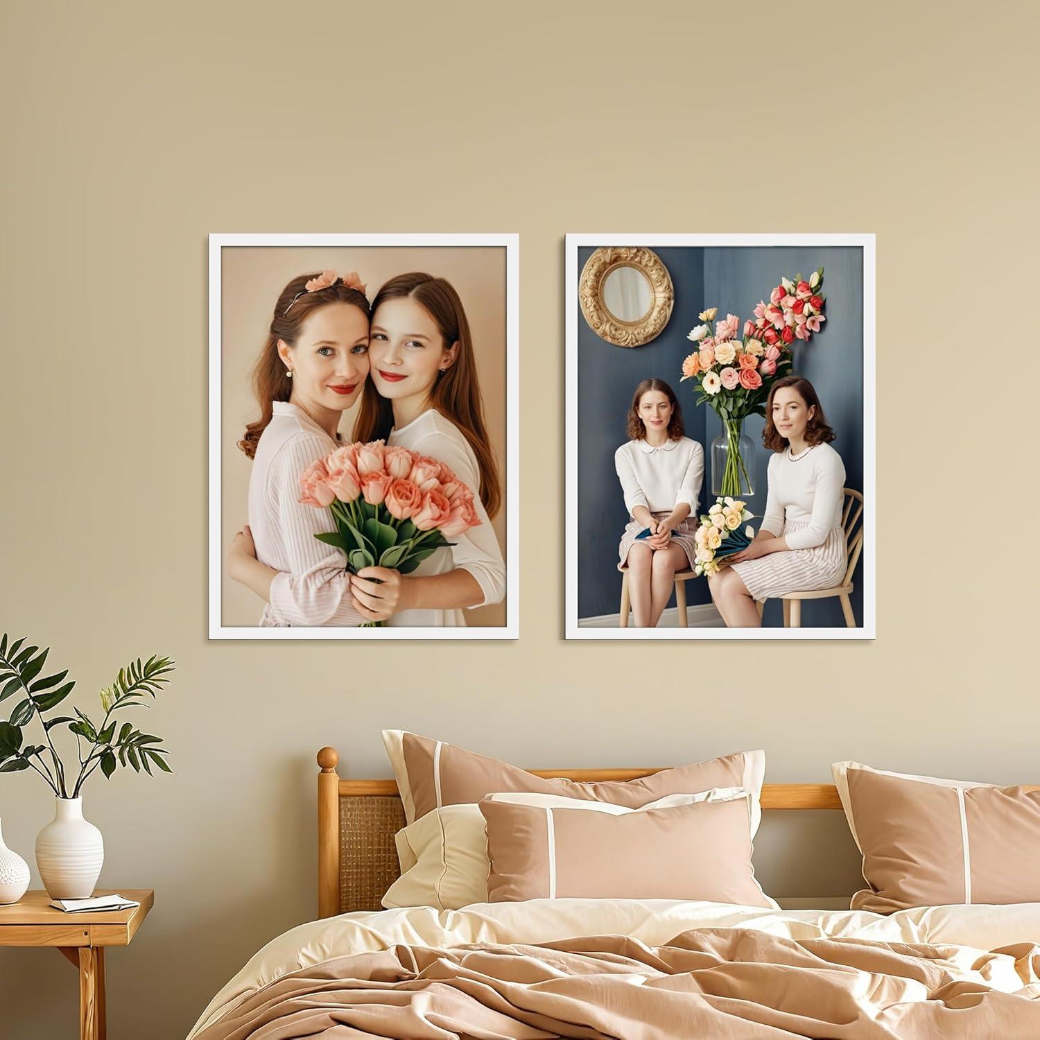 Bilderrahmen 30x40 cm für Fotos und Bilder - Weißer Posterrahmen