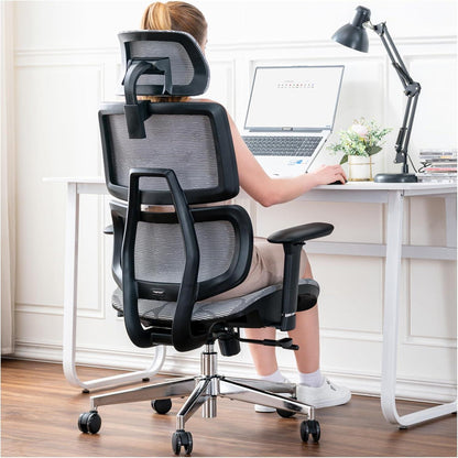 Ergonomischer Bürostuhl mit Lendenwirbelstütze und 3D Armlehne