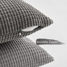 MIULEE 4er Set Kissenbezug 40x40cm Grau Kordsamt Sofa