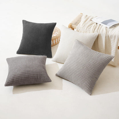 MIULEE 4er Set Kissenbezug Kordsamt Dekorative Sofakissen 40x40cm Grau