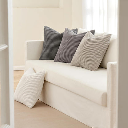 4er Set Kissenbezug Kordsamt 40x40cm Grau Wohnzimmer Schlafzimmer