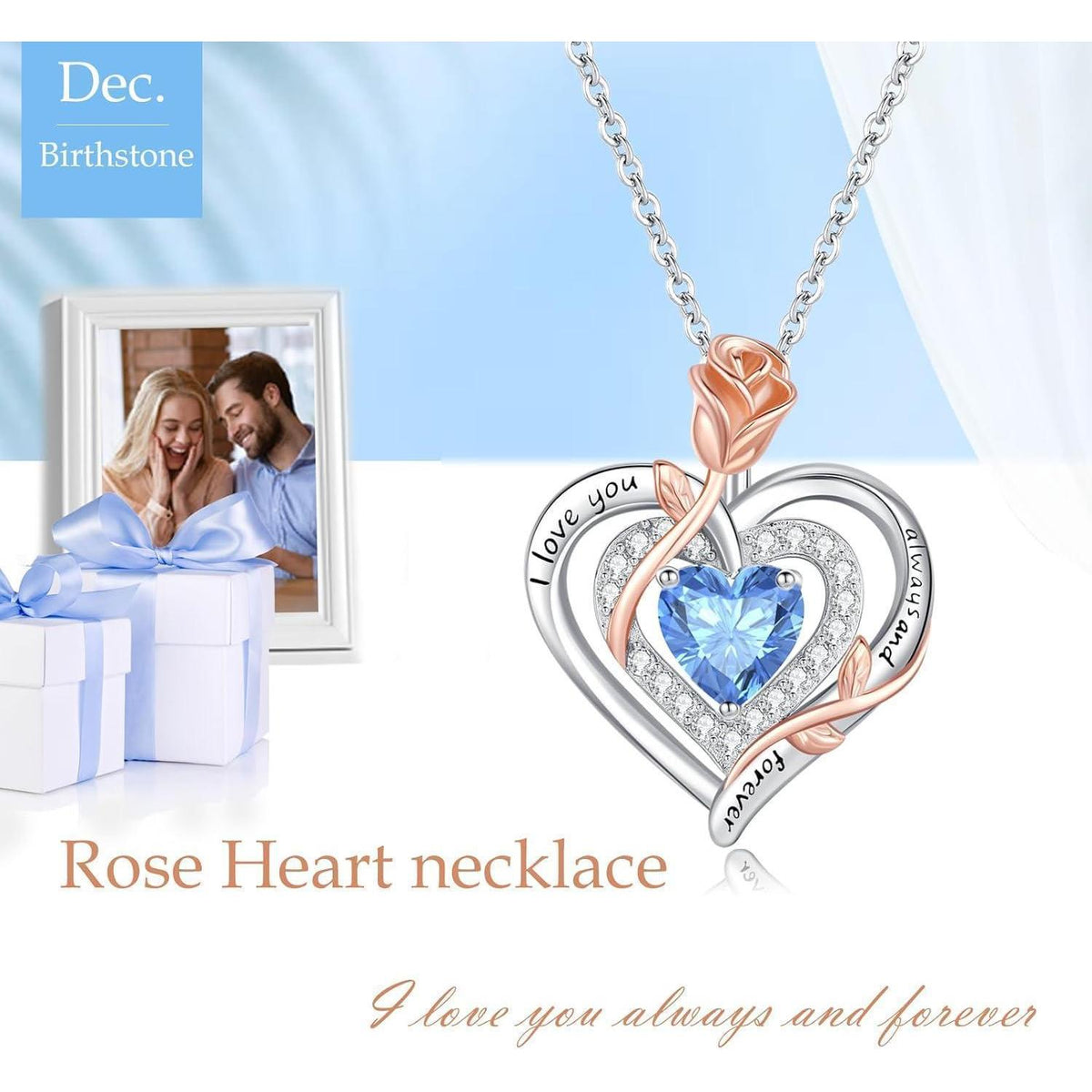 Silber Halskette Damen 925 Herz Rose Gravur – Muttertag Geschenk