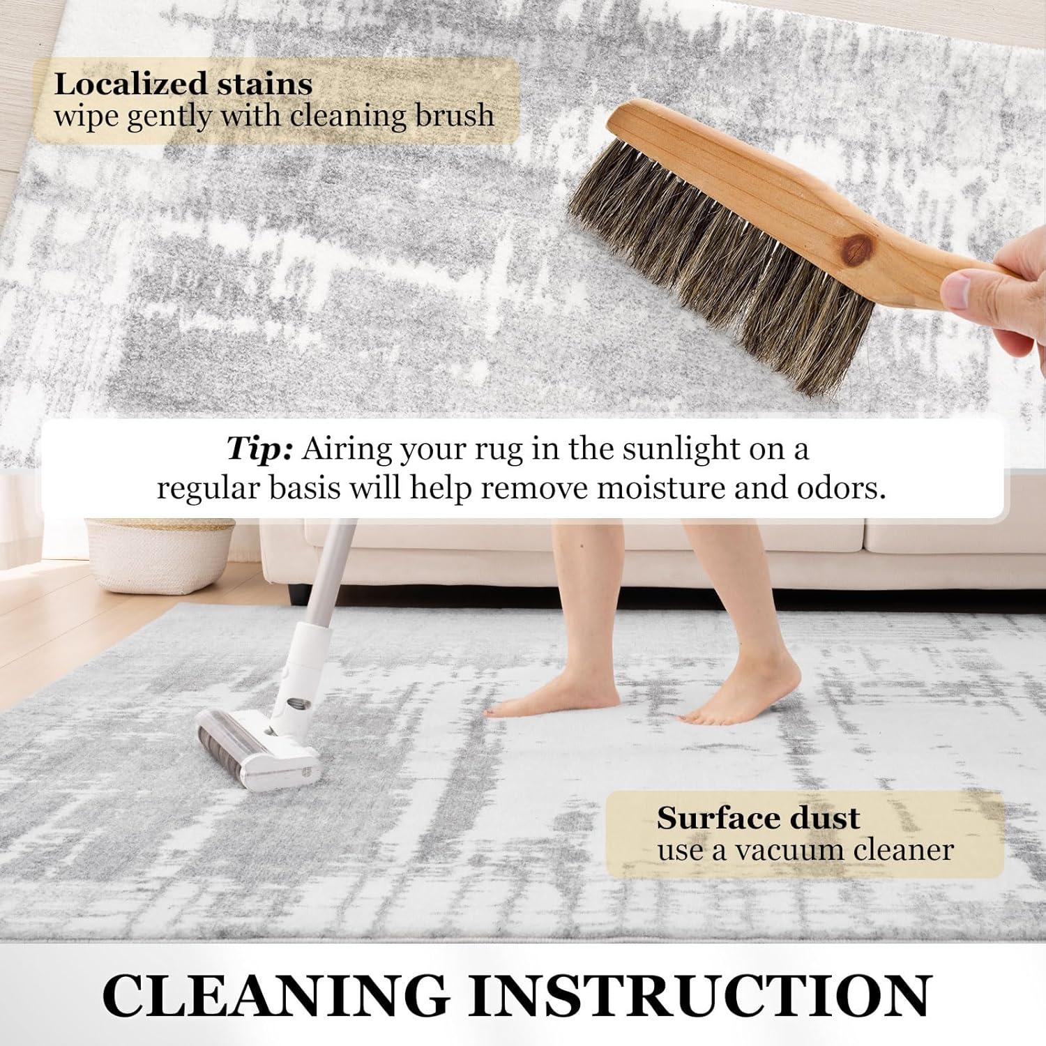 Teppich Modernes Grau 200x300 Flauschig Waschbar für Wohnzimmer
