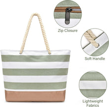 Oscaurt Strandtasche Tote Bag Reißverschluss Große Shopper