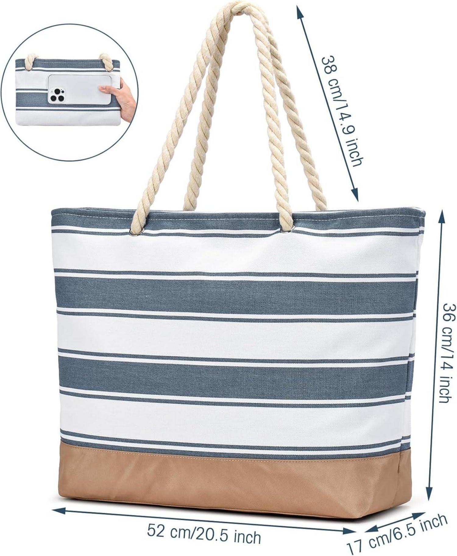 Strandtasche Tote Bag mit Reißverschluss Wasserdicht - Geschenke