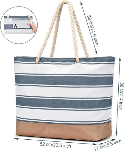 Strandtasche Tote Bag mit Reißverschluss Wasserdicht - Geschenke