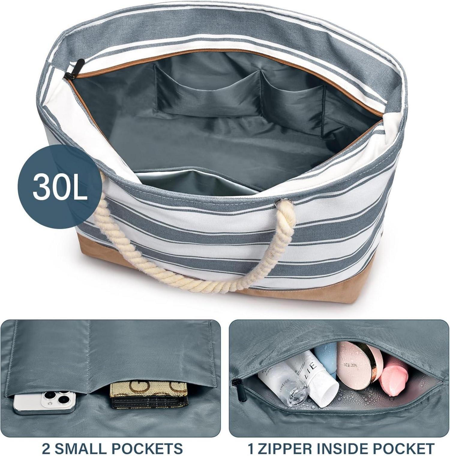 Strandtasche Tote Bag Wasserdicht Badetasche Reißverschluss