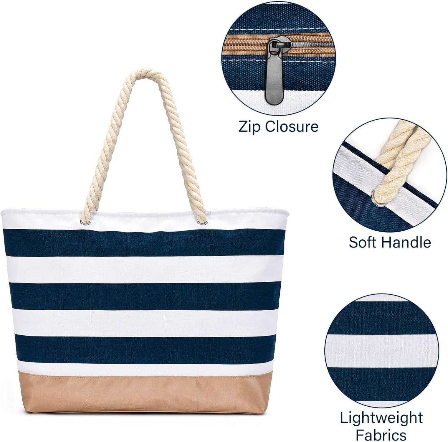 Strandtasche Tote Bag mit Reißverschluss