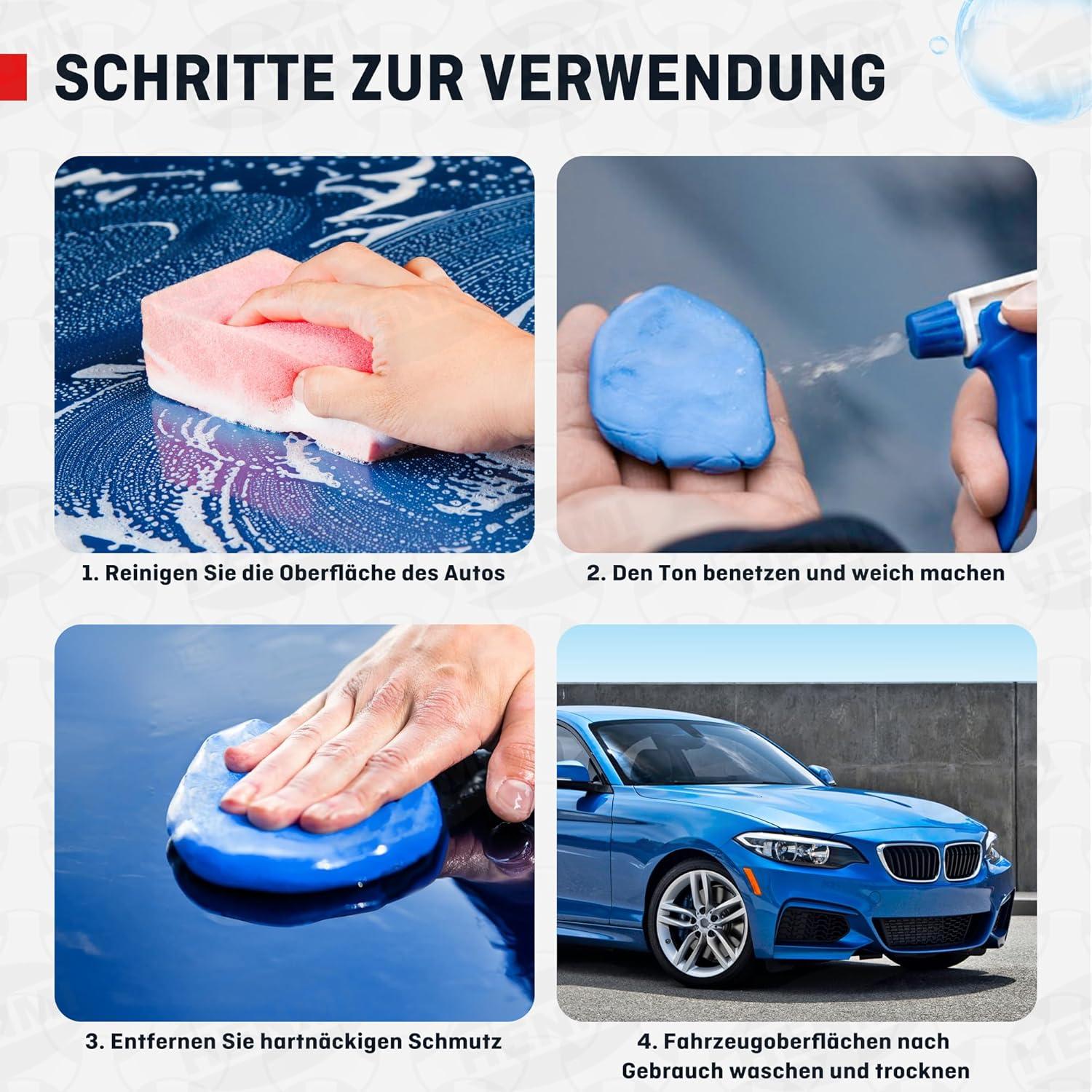 Auto Reinigungsknete 3er Pack 100g Lackknete Flexibles Material Clay Bar