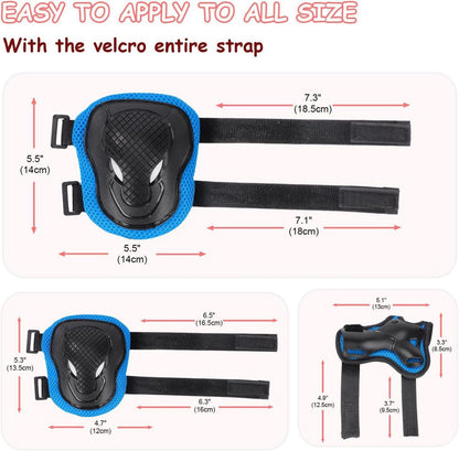 Knieschoner Kinder Verstellbar Protektorenset Inliner Skate S Blau