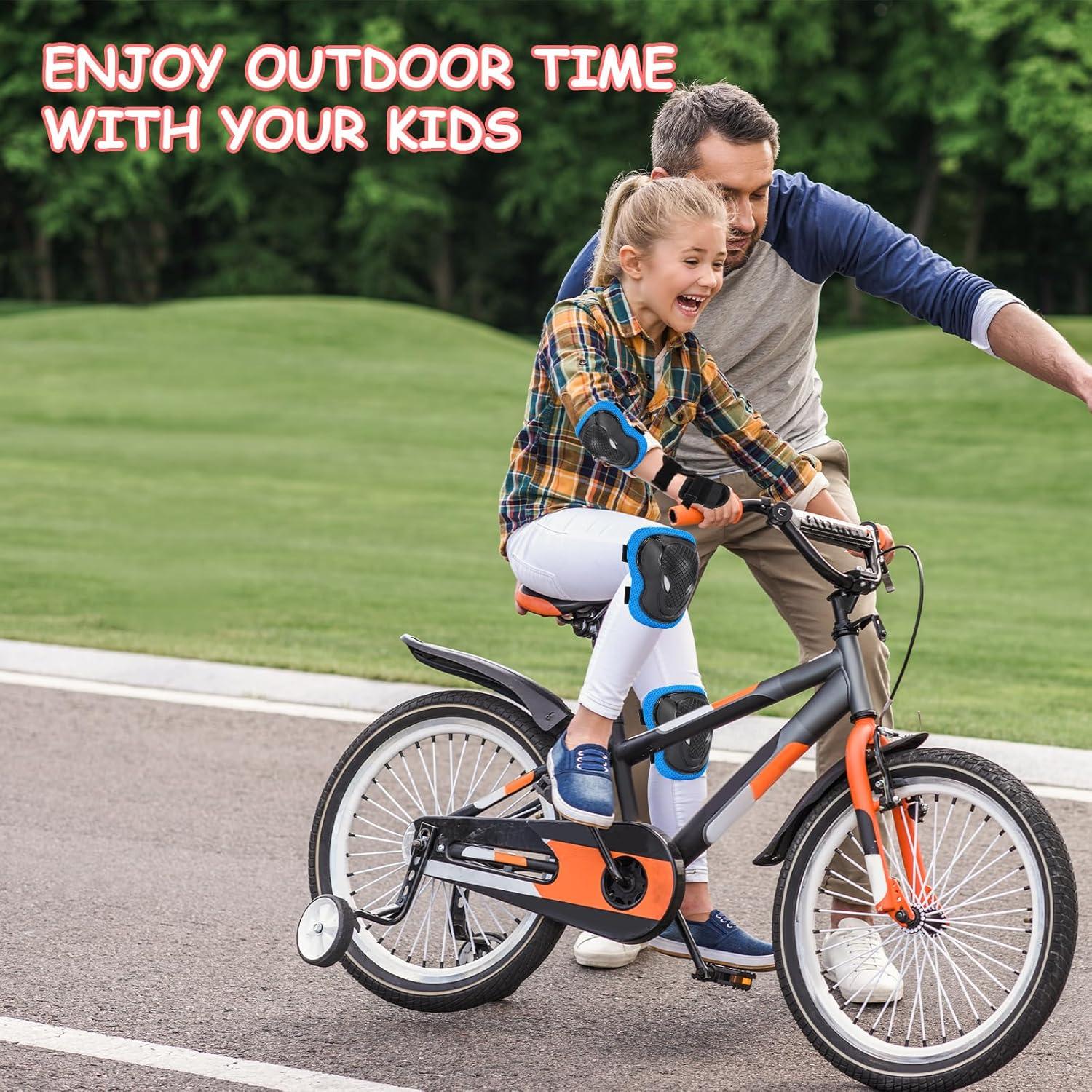 Knieschoner Kinder Verstellbar Protektorenset Inliner Skate S Blau