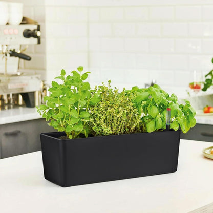 40cm Selbstbewässerung Blumentopf Rattan Rechteckig Wasserstandsanzeige