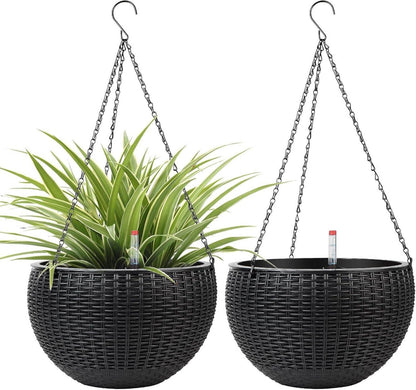 Selbstbewässernder Hängeblumentopf mit Wasserstandsanzeige