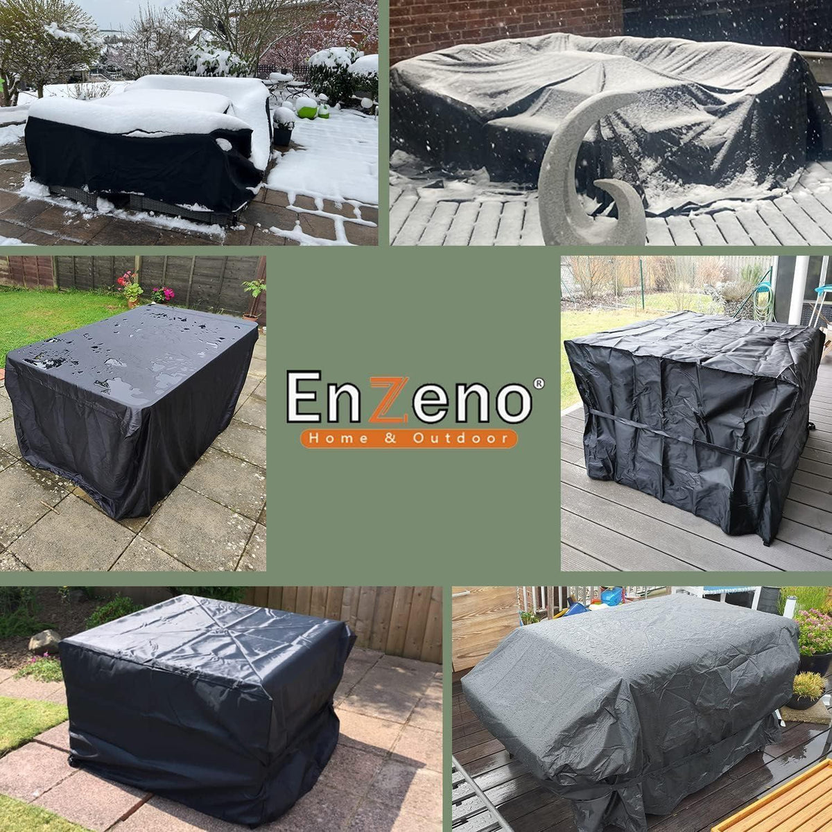 Wasserdichte Gartenmöbelabdeckung für Rattan Würfel Set, 110x110x74cm