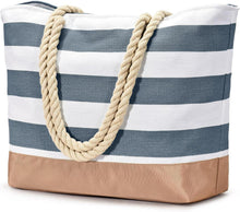 Strandtasche Tote Bag mit Reißverschluss und Nass-Trockenfach