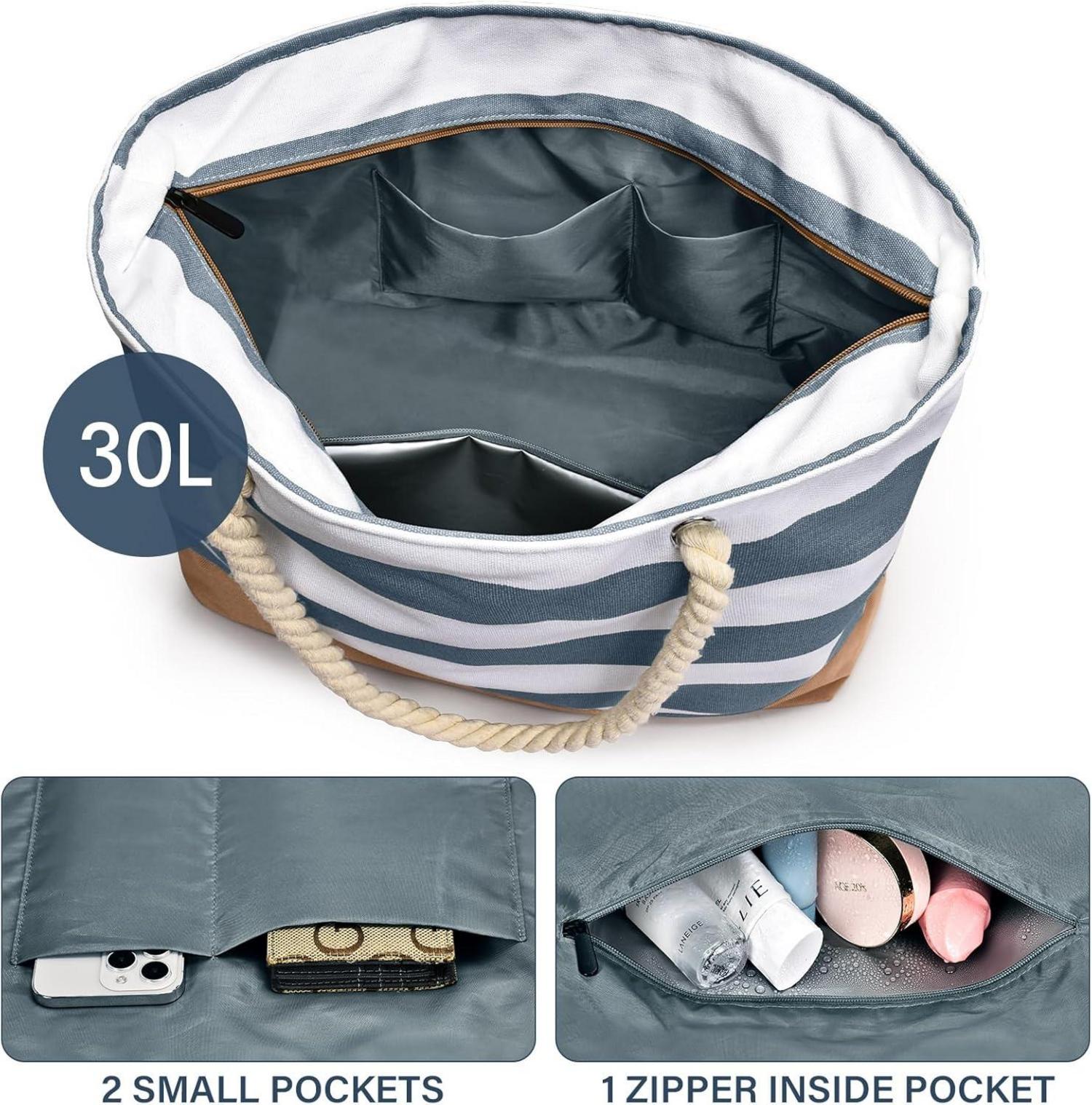 Oscaurt Strandtasche Tote Bag Groß Wasserdicht Reißverschluss Frauen Geschenk