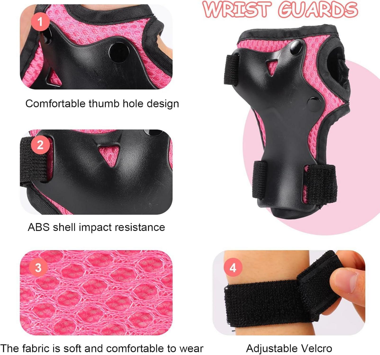 Kinder Knieschoner Ellenbogen Handgelenkschoner Rosa Schoner Inliner Skaten Skateboard Rollschuhe