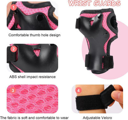 Kinder Knieschoner Ellenbogen Handgelenkschoner Rosa Schoner Inliner Skaten Skateboard Rollschuhe